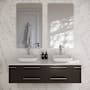 Fresca Lucera 60" Wall Mounted Double Basin Vanity Set with Cabinet and Quartz Vanity Top Espresso