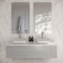 Fresca Lucera 60" Wall Mounted Double Basin Vanity Set with Cabinet and Quartz Vanity Top Gray