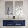 Fresca Lucera 60" Wall Mounted Double Basin Vanity Set with Cabinet and Quartz Vanity Top Royal Blue