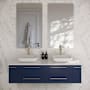 Fresca Lucera 60" Wall Mounted Double Basin Vanity Set with Cabinet and Quartz Vanity Top Royal Blue