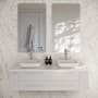Fresca Lucera 60" Wall Mounted Double Basin Vanity Set with Cabinet and Quartz Vanity Top White