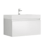 Fresca Mezzo 36" Wall Mounted Single Basin Vanity Set with Wood Cabinet and Stone Vanity Top White