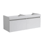 Fresca Mezzo 59" Double Wall Mounted MDF Vanity Cabinet Only with Two Drawers - Less Vanity Top White