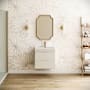 Fresca Valencia 24" Wall Mounted Single Basin Vanity Set with Cabinet and Acrylic Vanity Top Glossy White