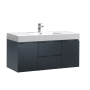 Fresca Valencia 48" Wall Mounted / Floating Single Vanity Set with Wood Cabinet and Acrylic Vanity Top Dark Slate Gray