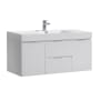 Fresca Valencia 48" Wall Mounted / Floating Single Vanity Set with Wood Cabinet and Acrylic Vanity Top Glossy White