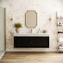 Fresca Valencia 60" Wall Mounted Single Basin Vanity Set with Cabinet and Acrylic Vanity Top Dark Slate Gray