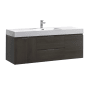 Fresca Valencia 60" Wall Mounted / Floating Single Vanity Set with Wood Cabinet and Acrylic Vanity Top Gray Oak