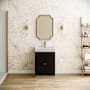 Fresca Valencia 24" Free Standing Single Basin Vanity Set with Cabinet and Acrylic Vanity Top Dark Slate Gray