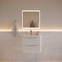 Fresca Tuscany 24" Wall Mounted Single Basin Vanity Set with Cabinet and Acrylic Vanity Top Glossy White