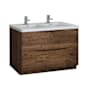 Fresca Tuscany 48" Free Standing Double Basin Vanity Set with Cabinet and Acrylic Vanity Top Rosewood