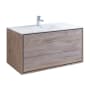 Fresca Catania 48" Wall Mounted Single Basin Vanity Set with MDF Cabinet and Acrylic Vanity Top Rustic Natural Wood