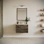 Fresca Formosa 30" Wall Mounted Single Basin Vanity Set with Cabinet, Quartz Vanity Top, and Framed Mirror Acacia Wood