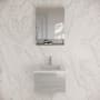 Fresca Lucera 24" Wall Mounted Single Basin Vanity Set with Cabinet, Quartz Vanity Top, and Medicine Cabinet Gray
