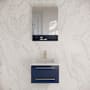 Fresca Lucera 24" Wall Mounted Single Basin Vanity Set with Cabinet, Quartz Vanity Top, and Medicine Cabinet Royal Blue