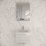 Fresca Lucera 24" Wall Mounted Single Basin Vanity Set with Cabinet, Quartz Vanity Top, and Medicine Cabinet White