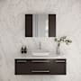 Fresca Lucera 48" Wall Mounted Single Basin Vanity Set with Cabinet, Quartz Vanity Top, and Medicine Cabinet Espresso