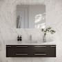 Fresca Lucera 60" Wall Mounted Single Basin Vanity Set with Cabinet, Quartz Vanity Top, and Medicine Cabinet Espresso
