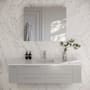 Fresca Lucera 60" Wall Mounted Single Basin Vanity Set with Cabinet, Quartz Vanity Top, and Medicine Cabinet Gray