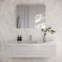 Fresca Lucera 60" Wall Mounted Single Basin Vanity Set with Cabinet, Quartz Vanity Top, and Medicine Cabinet White