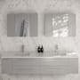 Fresca Lucera 72" Wall Mounted Double Basin Vanity Set with Cabinet, Quartz Vanity Top, and Medicine Cabinets Gray