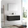 Fresca Mezzo 48" Wall Mounted Double Basin Vanity Set with Cabinet, Acrylic Vanity Top, and Medicine Cabinet Black