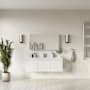 Fresca Mezzo 60" Wall Mounted Single Basin Vanity Set with Cabinet, Acrylic Vanity Top, and Medicine Cabinet White