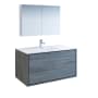 Fresca Catania 48" Wall Mounted Single Basin Vanity Set with Acrylic Vanity Top and One Single Hole Faucet Ocean Gray
