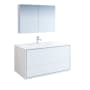 Fresca Catania 48" Wall Mounted Single Basin Vanity Set with Acrylic Vanity Top and One Single Hole Faucet Glossy White