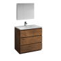 Fresca Lazzaro 36" Free Standing Single Basin Vanity Set with Acrylic Vanity Top and One Single Hole Faucet Rosewood
