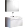 Fresca Mezzo 39" Wall Mounted Single Basin Vanity Set with Cabinet, Acrylic Vanity Top, Medicine Cabinet, and Widespread Faucet White