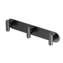 Gatco Latitude 2 Triple Robe Hook Rack Matte Black