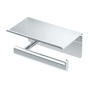 Gatco Elevate Wall Mounted Euro Toilet Paper Holder with Shelf Chrome