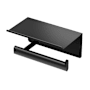 Gatco Elevate Wall Mounted Euro Toilet Paper Holder with Shelf Matte Black