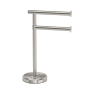 Gatco Latitude² Freestanding Counter top Double Hook Towel Stand Satin Nickel