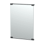 Gatco Fixed Mount Decor 22-1/4" W x 31-3/8" H Traditional Rectangular Frameless Bathroom Wall Mirror Matte Black