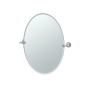 Gatco Tavern 19-1/2" W x 26-1/2" H Traditional Oval Frameless Bathroom Wall Mirror Satin Nickel