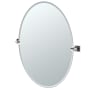 Gatco Elevate 28-1/2" W x 32" H Modern Oval Frameless Bathroom Wall Mirror Chrome