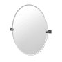 Gatco Elevate 28-1/2" W x 32" H Modern Oval Frameless Bathroom Wall Mirror Matte Black