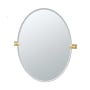 Gatco Elevate 28-1/2" W x 32" H Modern Oval Frameless Bathroom Wall Mirror Brushed Brass