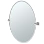 Gatco Elevate 28-1/2" W x 32" H Modern Oval Frameless Bathroom Wall Mirror Satin Nickel