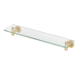 Gatco Latitude II 21" Glass and Metal Bathroom Shelf Brushed Brass