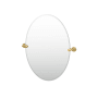 Gatco Latitude II 19-1/2" W x 26-1/2" H Oval Metal Frameless Bathroom Wall Mirror Brushed Brass