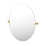 Gatco Latitude II 24" W x 32" H Oval Frameless Bathroom Wall Mirror Brushed Brass