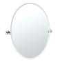 Gatco Latitude II 19-1/2" W x 26-1/2" H Oval Metal Frameless Bathroom Wall Mirror Chrome