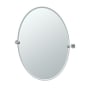Gatco Latitude II 24" W x 32" H Oval Frameless Bathroom Wall Mirror Chrome