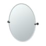 Gatco Latitude II 24" W x 32" H Oval Frameless Bathroom Wall Mirror Matte Black