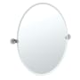 Gatco Latitude II 19-1/2" W x 26-1/2" H Oval Metal Frameless Bathroom Wall Mirror Satin Nickel