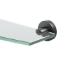 Gatco Glam 21" Glass and Metal Bathroom Shelf Matte Black