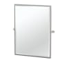 Gatco Glam 24-1/2" W x 32-1/2" H Modern Rectangular Metal Framed Bathroom Wall Mirror Satin Nickel